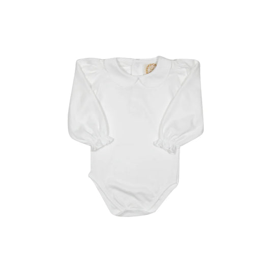 Maudes Peter Pan Collar Shirt Pima Long Sleeve Worth Avenue White