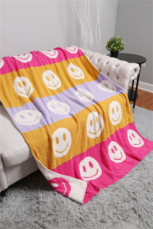 Multi Color Happy Face Blanket