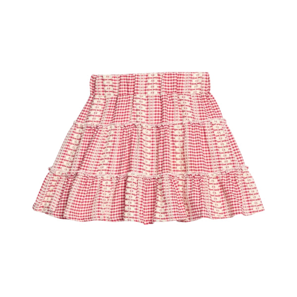 Natalie Skort- Geneva Gingham Crimson