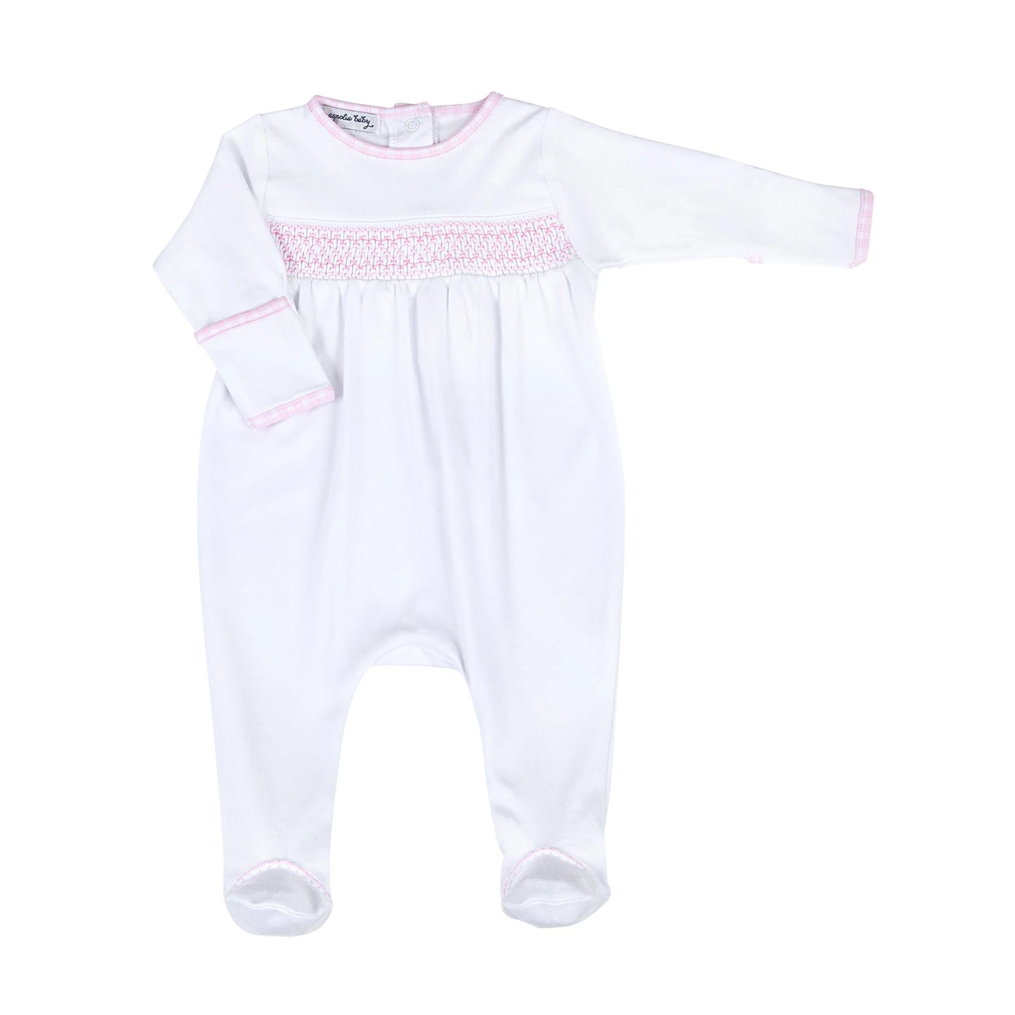 New Beginnings Smocked Footie Pink