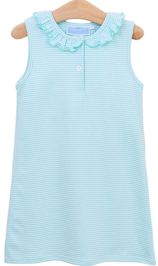 Nora Dress- Mint Stripe