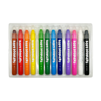 Body Doodlers Face & Body Crayons - Set of 12 Colors