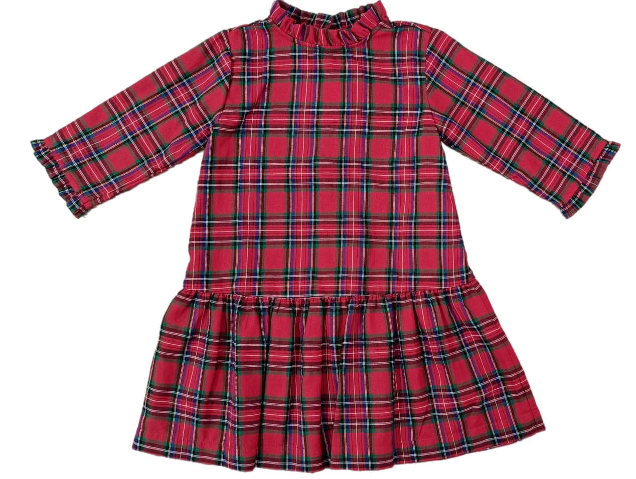 Penelope Dropwaist Dress, Red Christmas Plaid