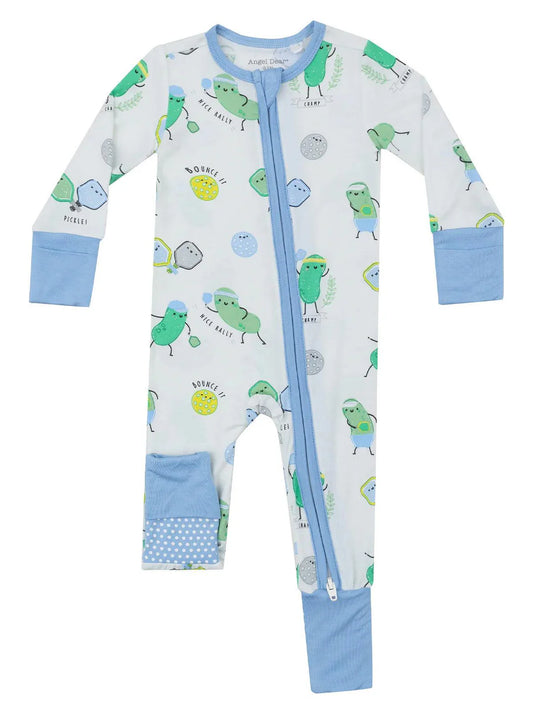 Pickleball Blue 2 Way Zipper Romper