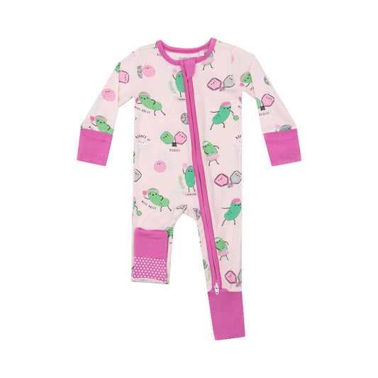 Pickleball Pink 2 Way Zipper Romper