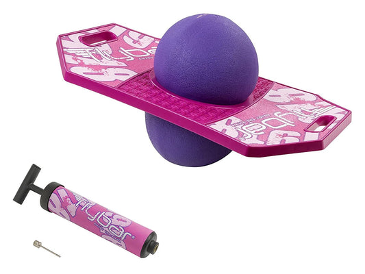 Flybar Pogo Ball Trick Board With Grip Tape For Kids Ages 6 & Up Pink Berry