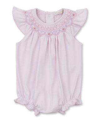 Pink CLB Summer Bishop Bubble with Hand Smocking