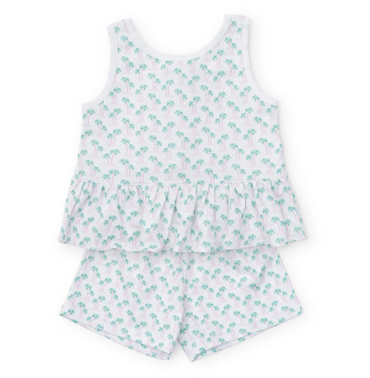 Poppy Girls' Short Set - Palm Tree Isle Pink