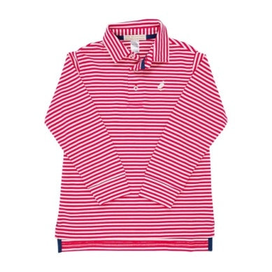 Prim And Proper Polo Long Sleeve Richmond Red Stripe/Multicolor