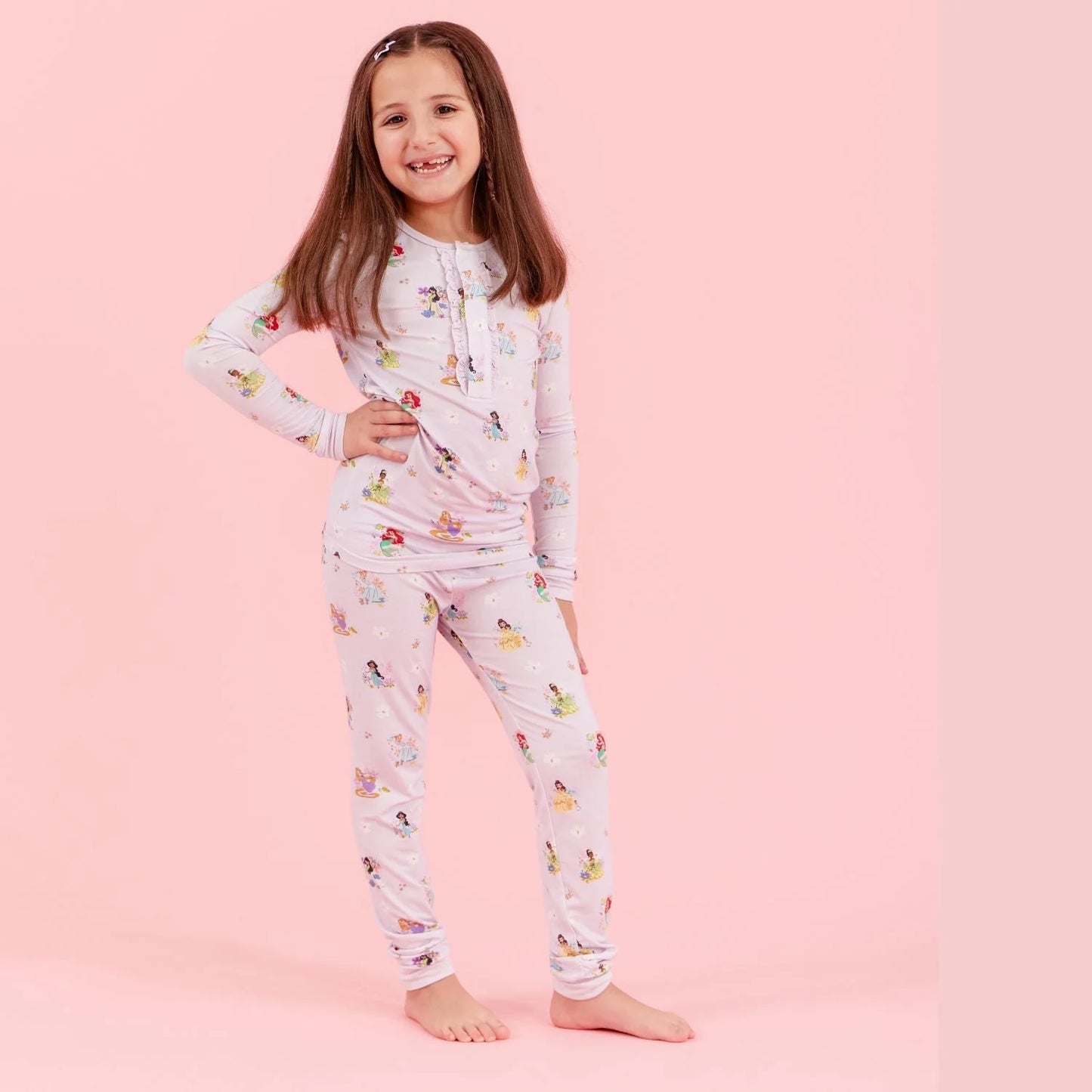 Princess Modal Magnetic No Drama Pajama Kids Long Sleeve Set