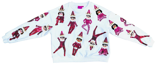 Queen Of Sparkles Kids Elf On A Shelf Sweatshirt