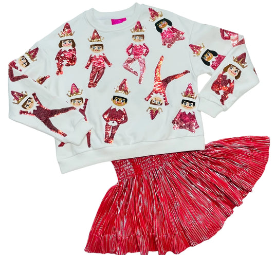 Queen Of Sparkles Kids Elf On A Shelf Sweatshirt