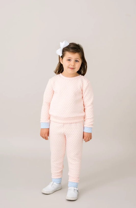 Quilted Sweatsuit Paris Pink Quilted, Windy Blue Quilted