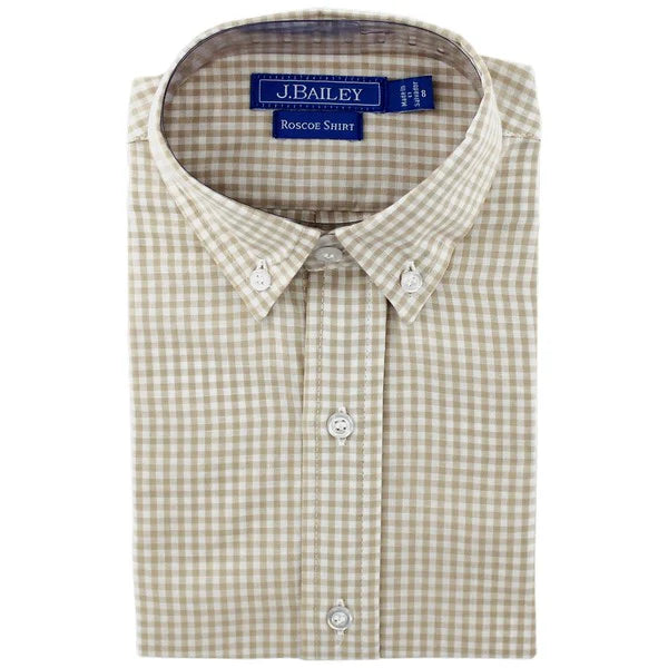 Roscoe Button Down Khaki Check