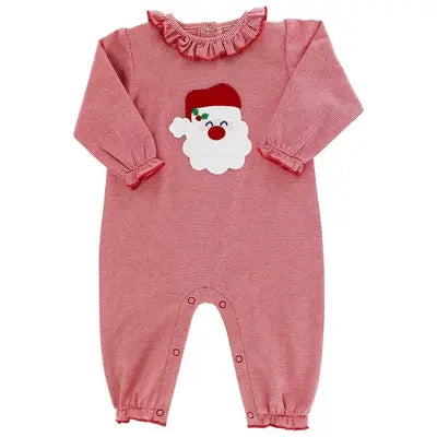 Santa Girls Knit Romper