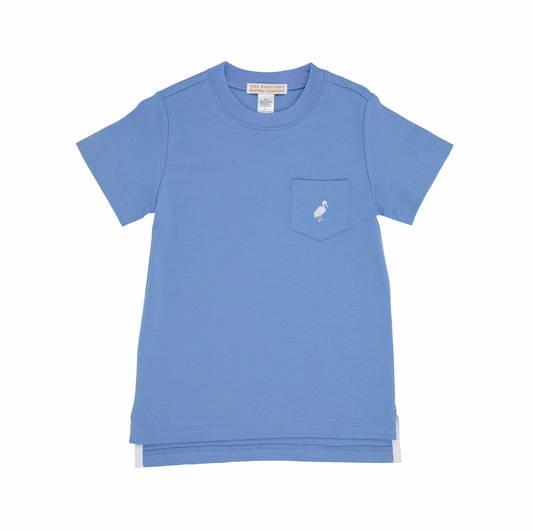 Carter Crewneck-Pocket & Stork Barbados Blue/Worth Avenue White