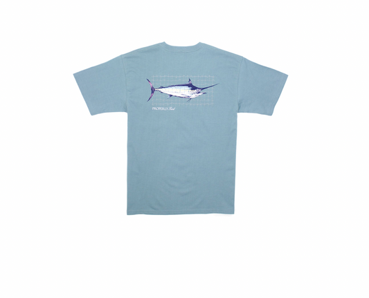 Boys Swordfish Short Sleeve Steel Blue T-Shirt