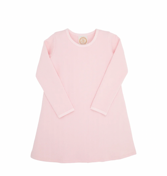 Long Sleeve Polly Play Dress (Quilted) Palm Beach Pink