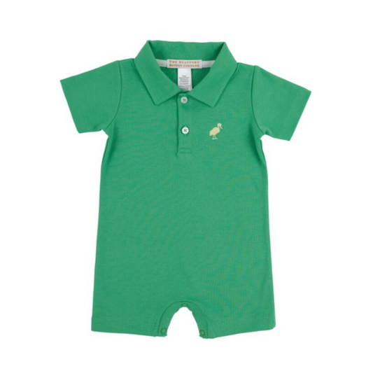 Sir Propers Romper - Pima Kiawah Kelly Green/Bellport Butter Yellow