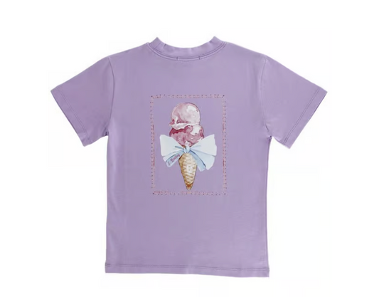 Girls Logo Tee Ice Cream On Lilac