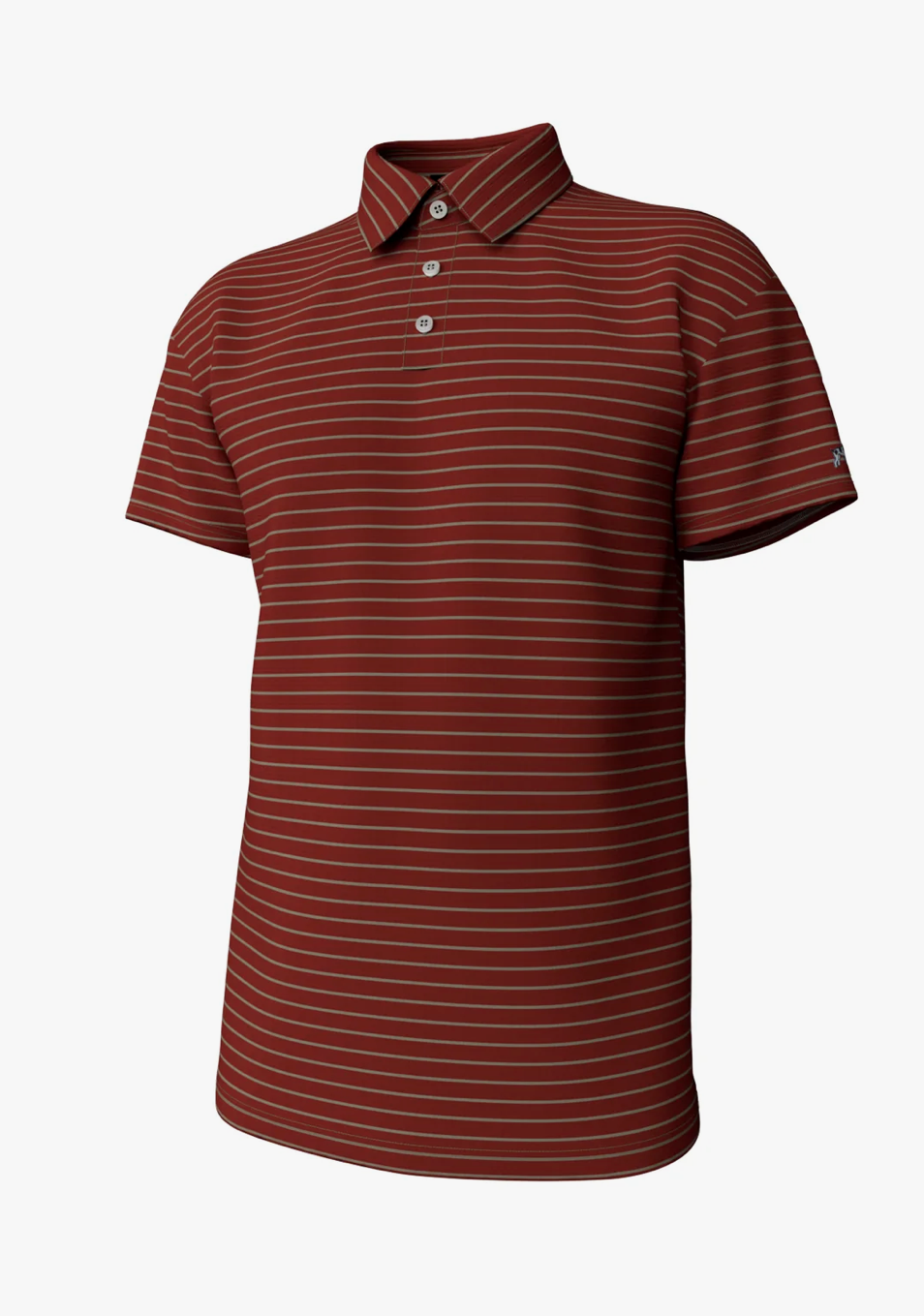 Youth Horizon Stripe Performance Polo Chili Oil/Laurel Oak