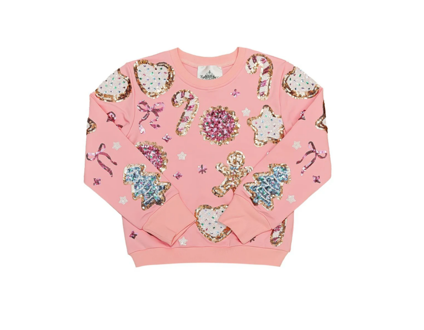 Belle Cher Sequin Holiday Cookies Sweatshirt and Short Set