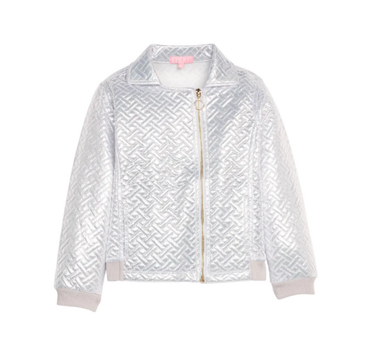Quilted Moto Jacket - Silver