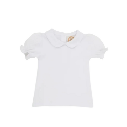 Maudes Peter Pan Collar Shirt Pima SS Worth Avenue White/Worth Avenue White