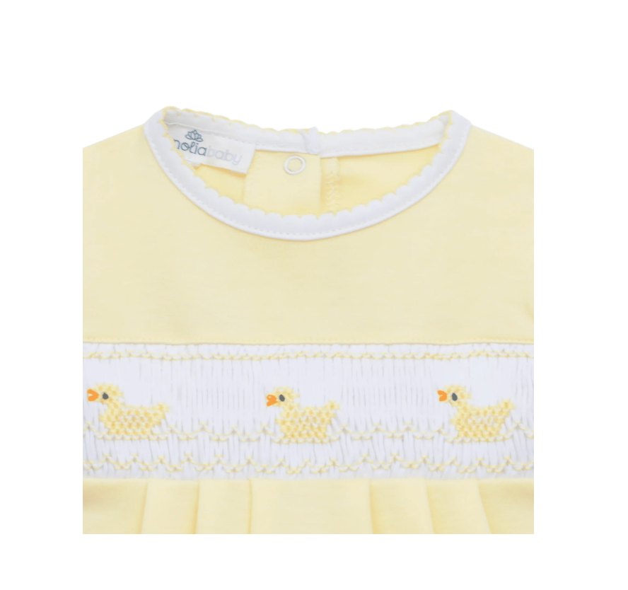 LITTLE DUCKLINGS CLASSICS SMOCKED BUBBLE - YELLOW