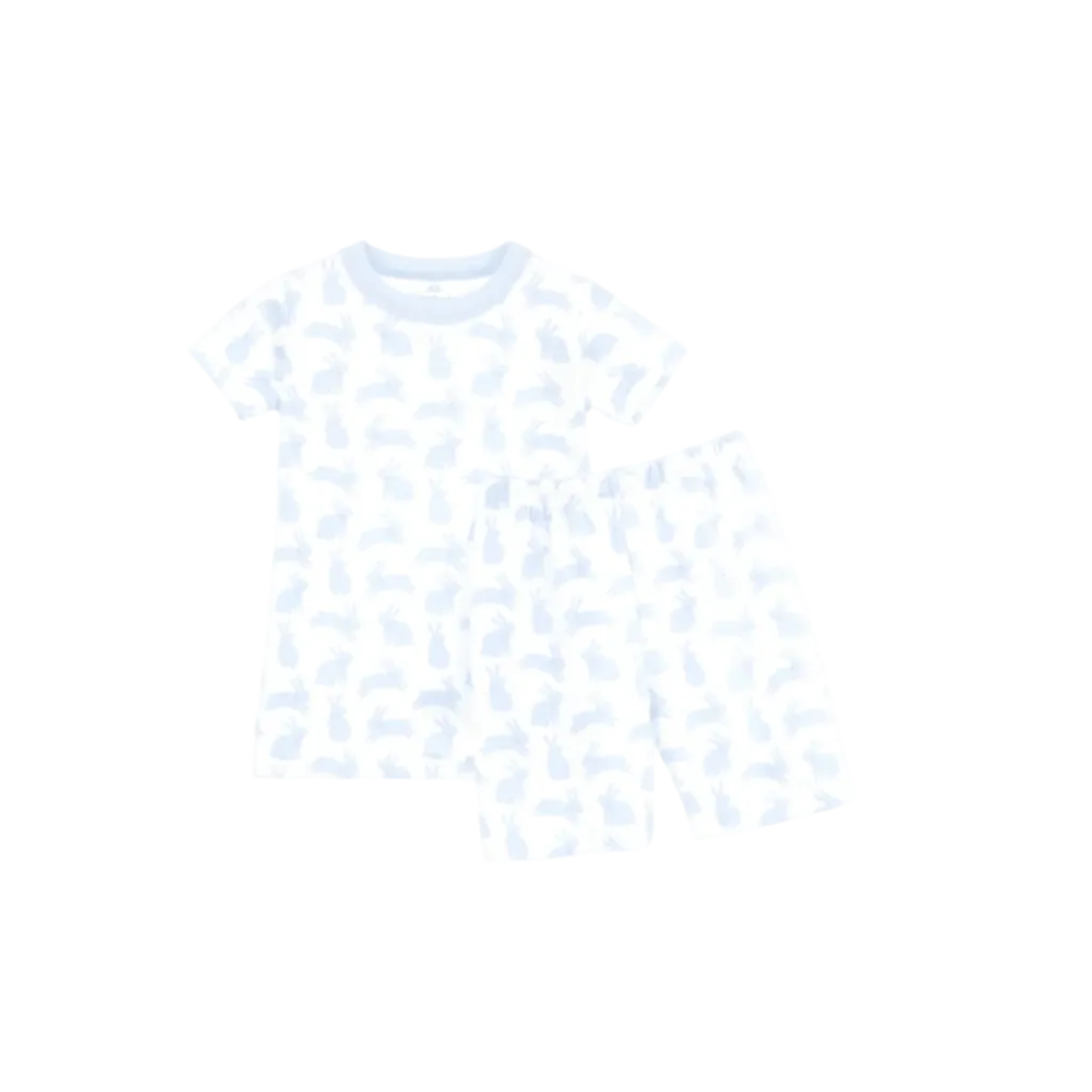 Leaping Bunnies Short Pajamas in Light Blue