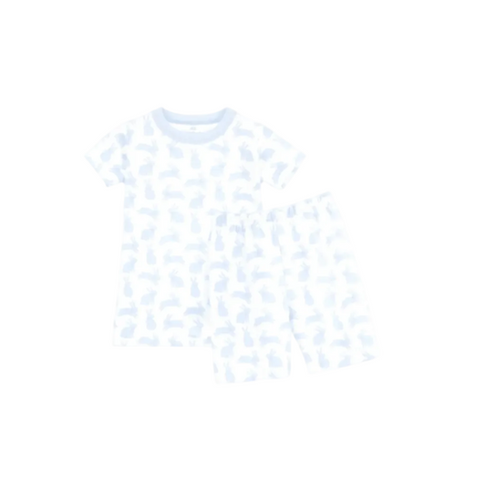 Leaping Bunnies Short Pajamas in Light Blue