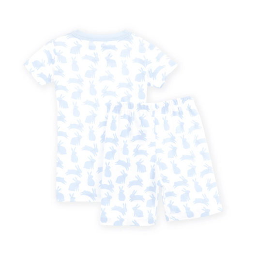 Leaping Bunnies Short Pajamas in Light Blue