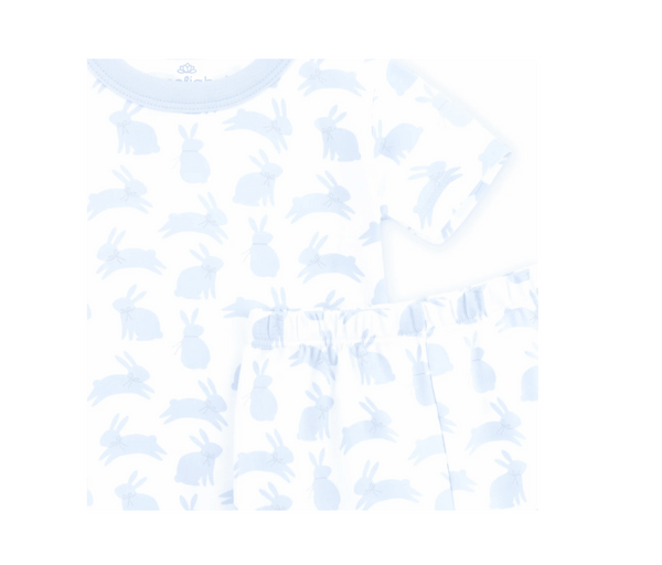 Leaping Bunnies Short Pajamas in Light Blue