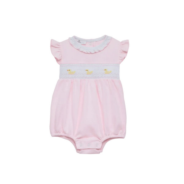 LITTLE DUCKLINGS SMOCKED BUBBLE - PINK