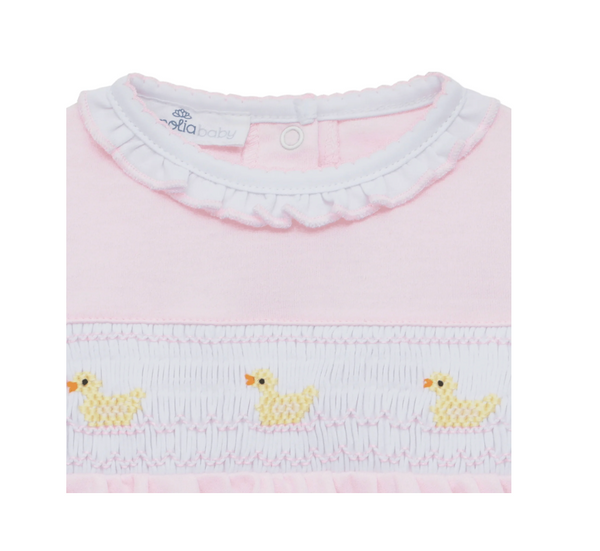 LITTLE DUCKLINGS SMOCKED BUBBLE - PINK