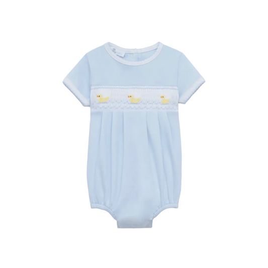 LITTLE DUCKLINGS SMOCKED BUBBLE -LIGHT BLUE