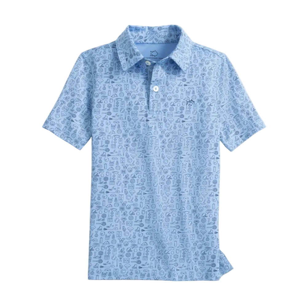 Youth Short Sleeve Driver Finally Friday Perf Polo Ocean Channel