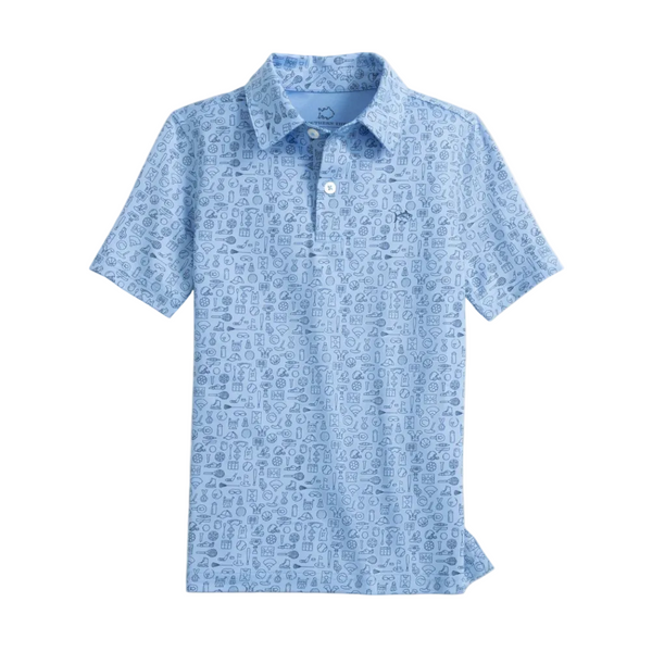 Youth Short Sleeve Driver Finally Friday Perf Polo Ocean Channel