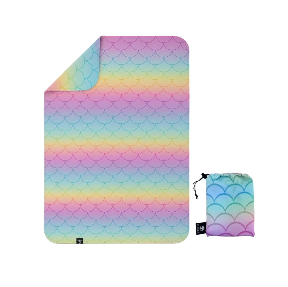 Kids UPF 50+ Beach Towel with hood- Mermaid Scales