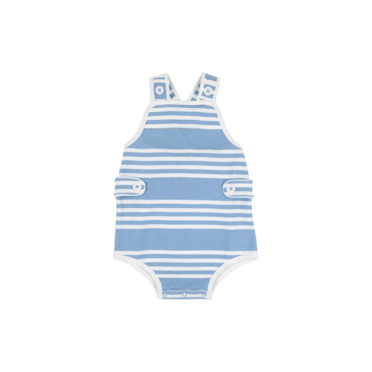 Skipper Sunsuit- Pima Saddle Ridge Stripe-Sarasota Sky/Worth Ave White