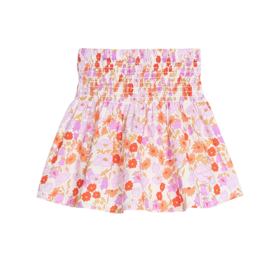 Ruched Circle Skirt - Lisle Saffron Floral