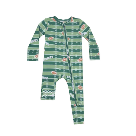 Football Field - Glow in the Dark  - 2 Way Zipper Romper
