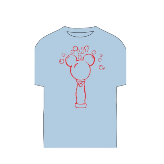 Short Sleeve Light Blue Mickey Bubbles T-Shirt