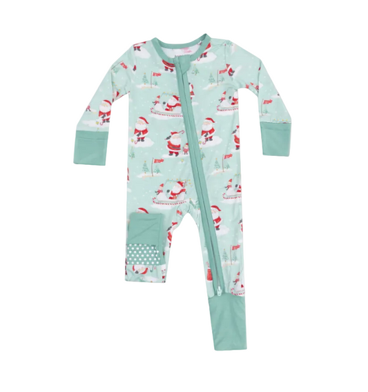 Golfing Mrs. Claus and Elves - 2 Way Zipper Romper