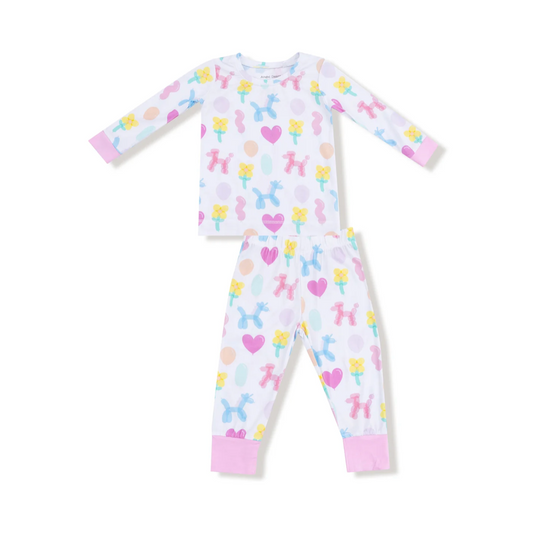 Balloon Animals Pink Long Sleeve Loungewear Set