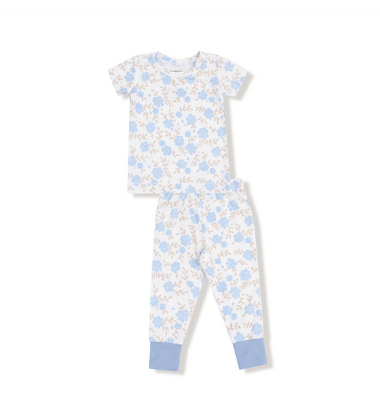 Baby Blue Floral Short Sleeve Loungewear Set