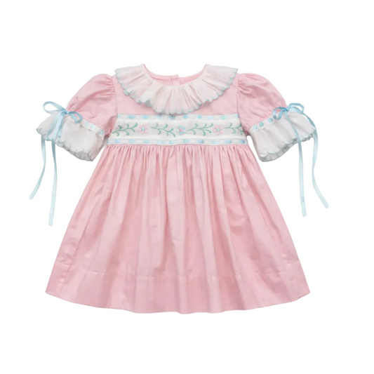 Posie Pastel Floral Embroidery Dress