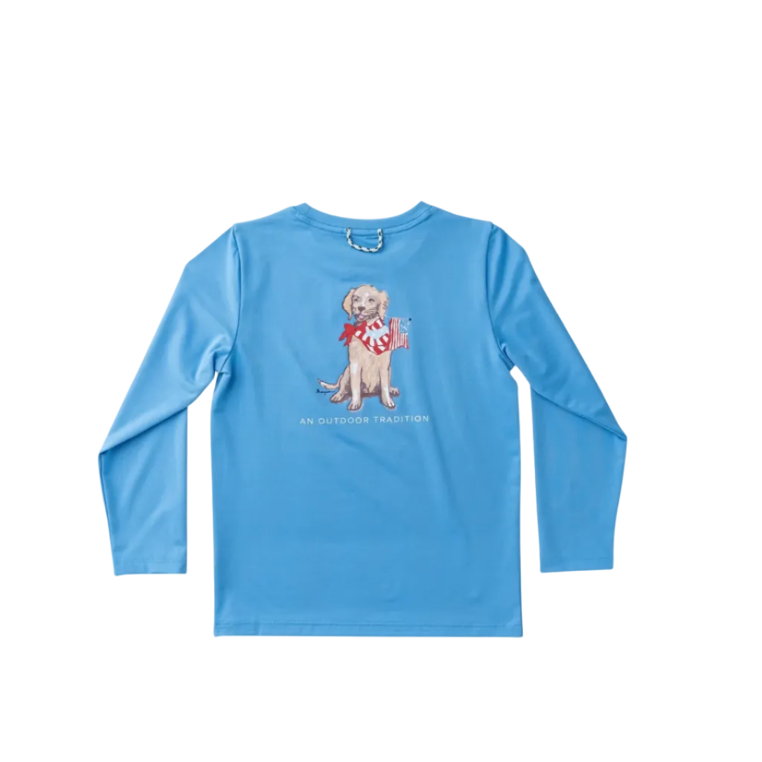 Girls' Long Sleeve Pro Performance T Shirt- Marina Blue