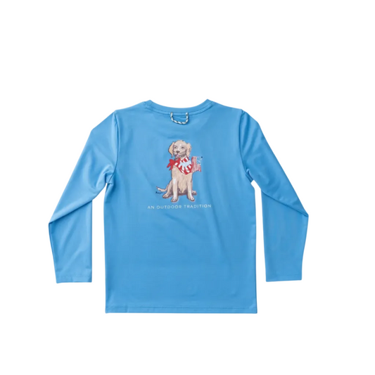 Girls' Long Sleeve Pro Performance T Shirt- Marina Blue