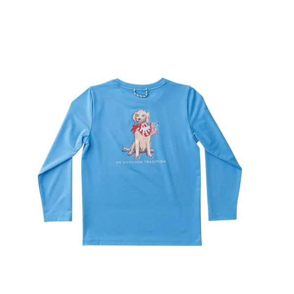 Girls' Long Sleeve Pro Performance T Shirt- Marina Blue